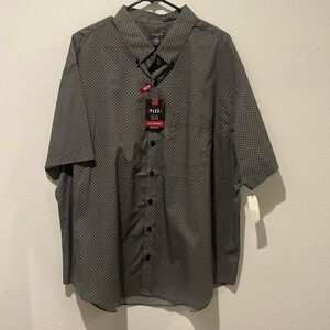 NWT Van Heusen Black and White Abstract Print Button Down Size XXL